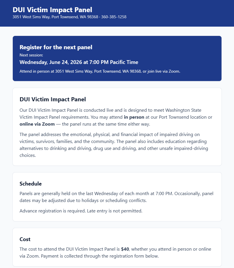 Jeff Co DUI Victim Impact Panel